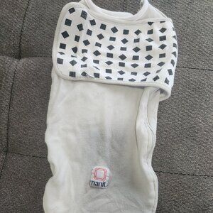 Nanit Baby Sleep Sack Swaddle - White with Black Pattern